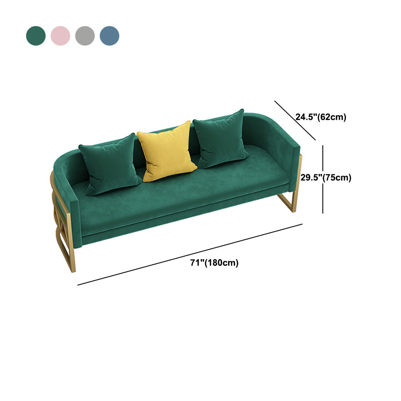 24.40" W x 29.52" H Velvet Tuxedo Arm Sofa Contemporary Standard Sofa