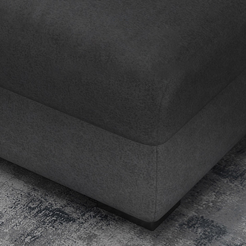 Faux Leather Sectional Stain-Resistant Square Arm Sectional with Pillowed Back Cushions