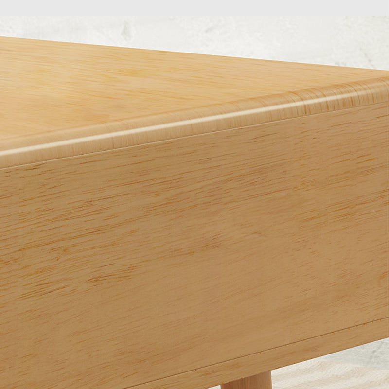 Scandinavian Rectangle Wood Coffee Table 17.7"H 4 Legs Cocktail Table with 4 Drawers