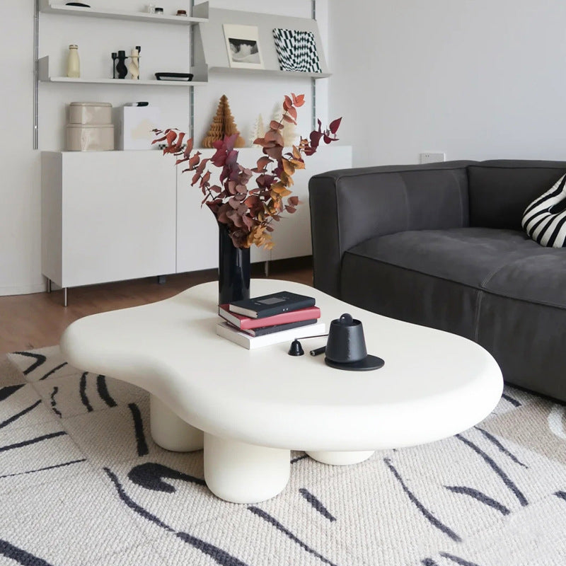 Solid Wood 4 Legs Coffee Table Minimalist Modern Coffee Table