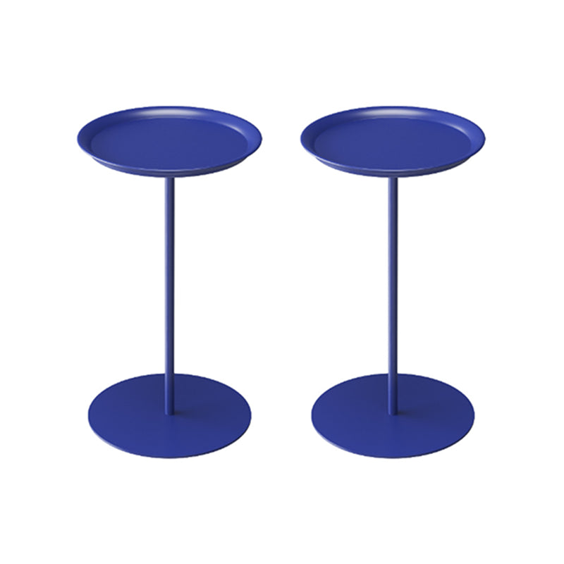 Round Metal Table with Pedestal Base Base Medieval Modern Style Side Table