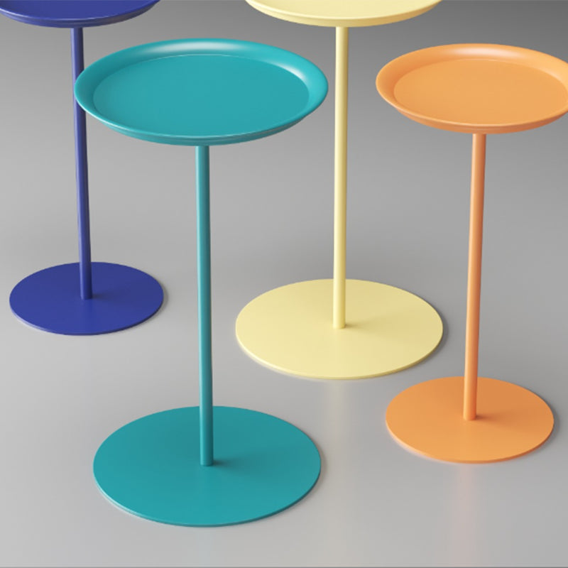 Round Metal Table with Pedestal Base Base Medieval Modern Style Side Table