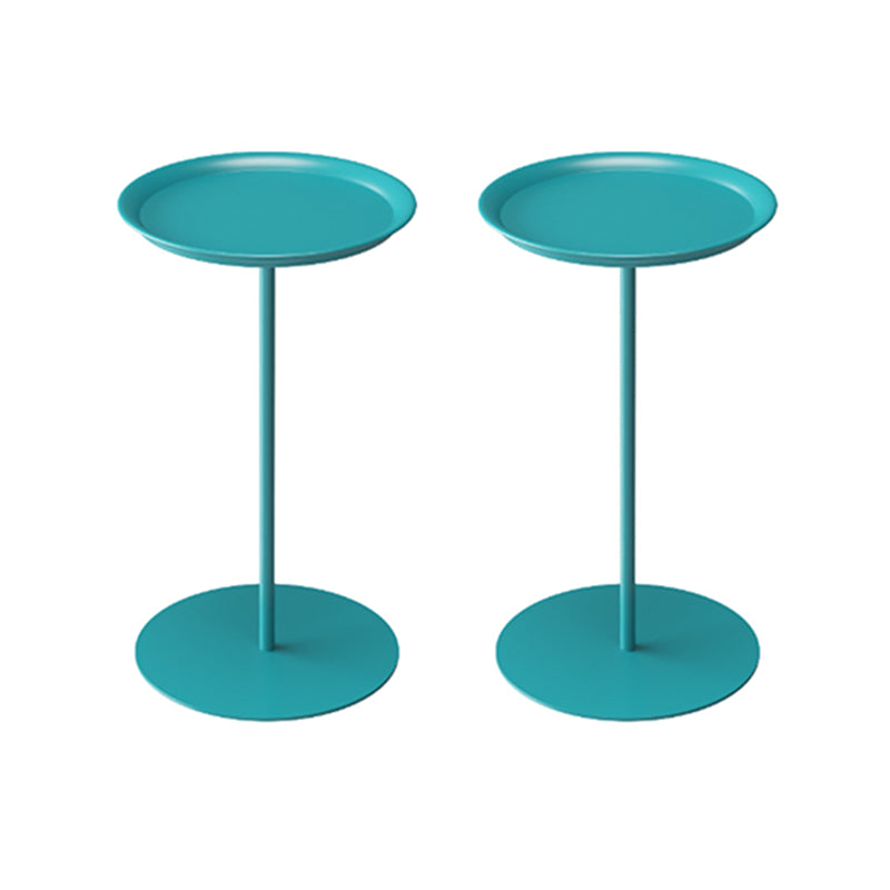 Round Metal Table with Pedestal Base Base Medieval Modern Style Side Table