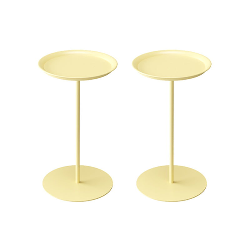 Round Metal Table with Pedestal Base Base Medieval Modern Style Side Table