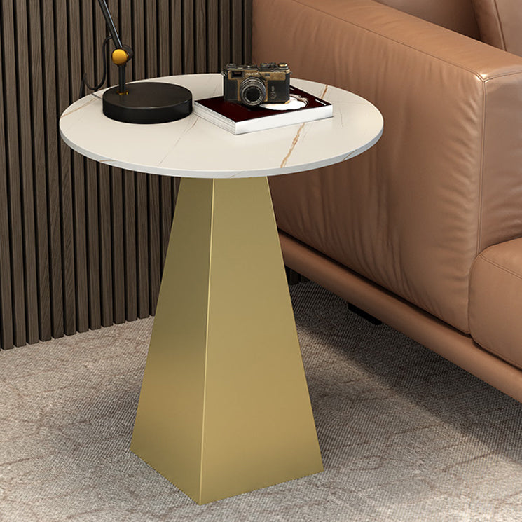 19.6"/23.6" Wide Modern Slate Round Side Table Pedestal End Table