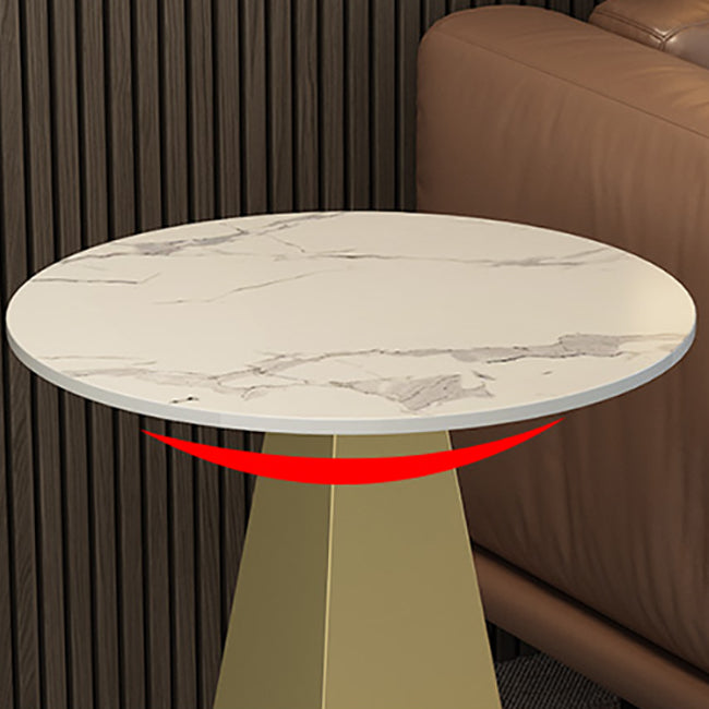 19.6"/23.6" Wide Modern Slate Round Side Table Pedestal End Table