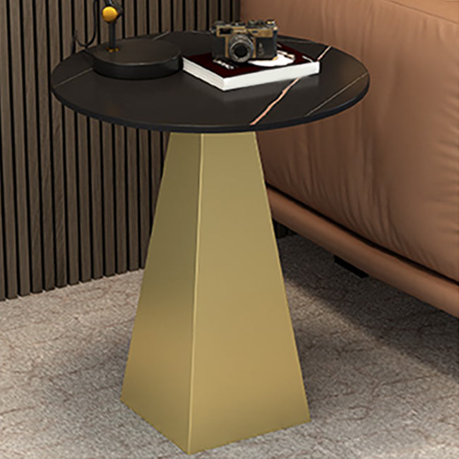19.6"/23.6" Wide Modern Slate Round Side Table Pedestal End Table