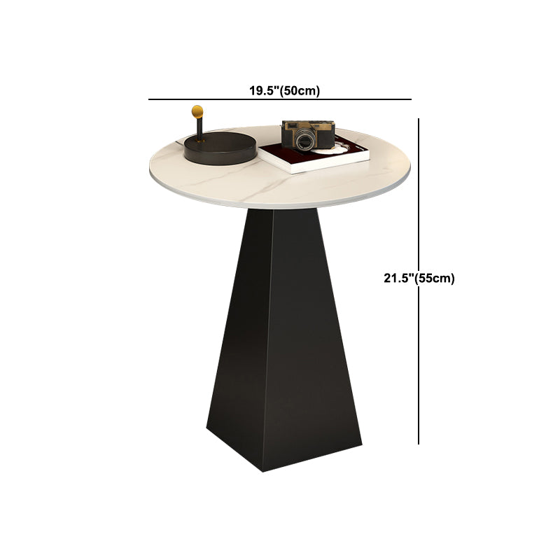 19.6"/23.6" Wide Modern Slate Round Side Table Pedestal End Table