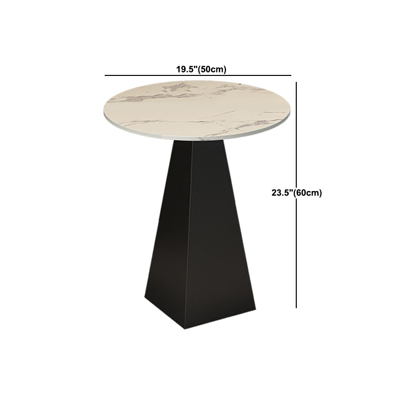 19.6"/23.6" Wide Modern Slate Round Side Table Pedestal End Table