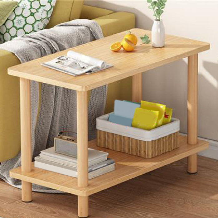 Modern Wooden 4 Legs End Table Rectangular Table with Storage