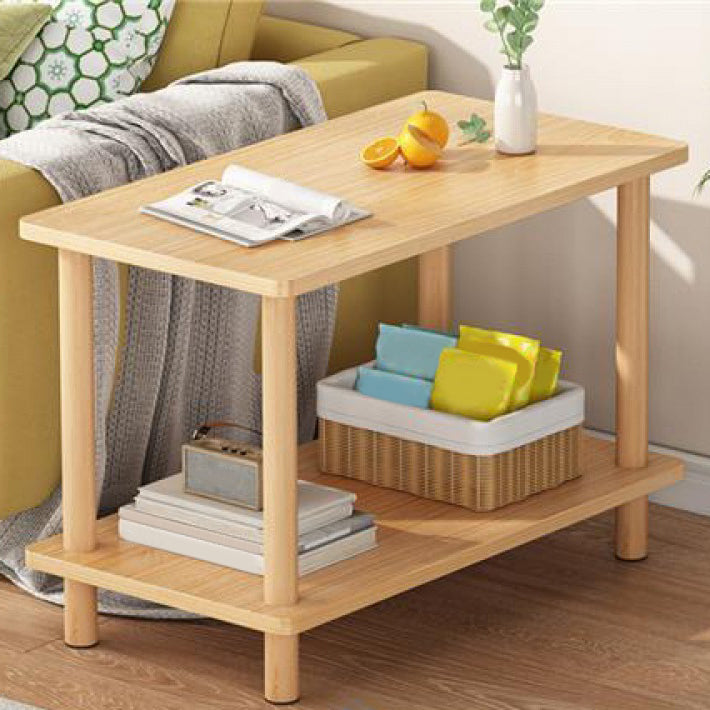 Modern Wooden 4 Legs End Table Rectangular Table with Storage