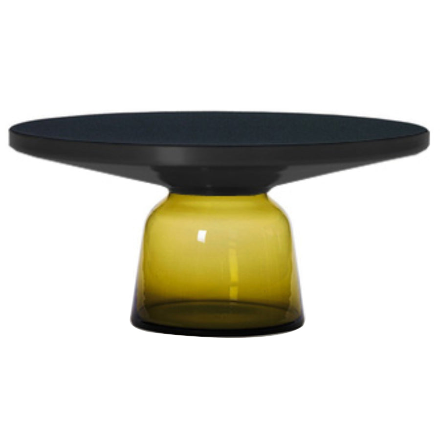 Glass Top End Table Modern Pedestal Sofa Side Table for Living Room