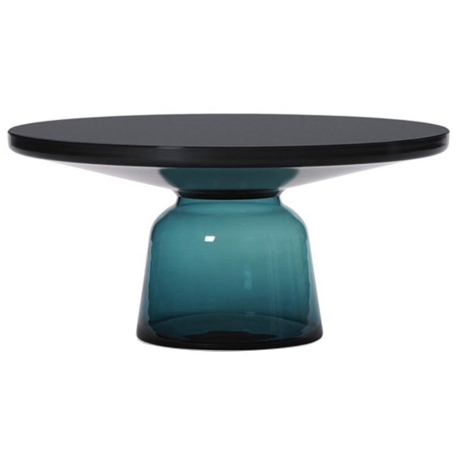 Glass Top End Table Modern Pedestal Sofa Side Table for Living Room