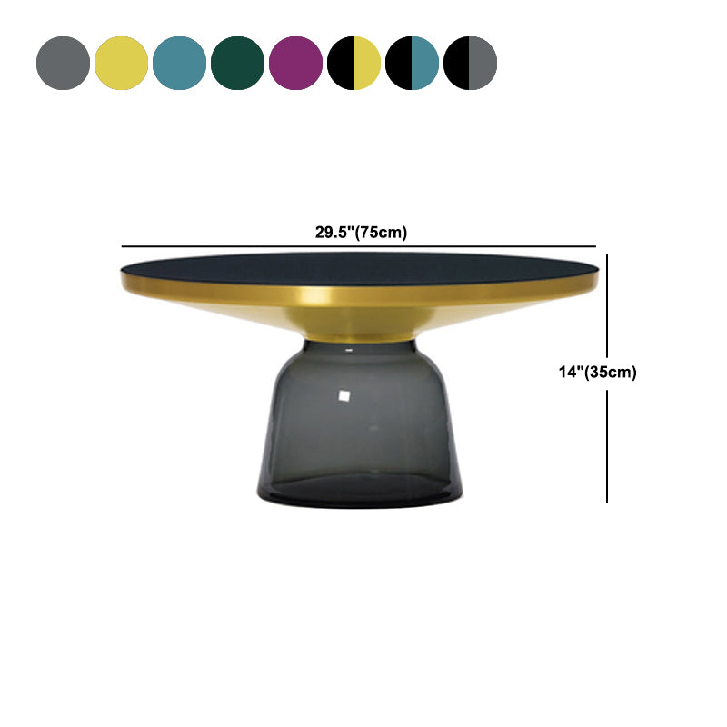 Glass Top End Table Modern Pedestal Sofa Side Table for Living Room