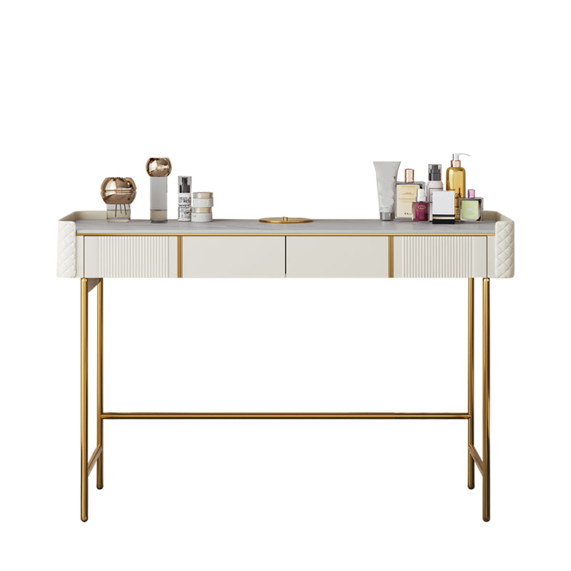 2 Drawers Vanity Set with Stool 30.7" High Metal Dressing Table