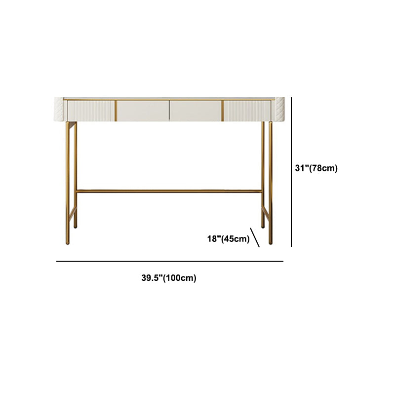 2 Drawers Vanity Set with Stool 30.7" High Metal Dressing Table