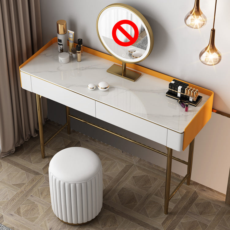 Stone Top Vanity Table Set Metal Vanity Make Up Table/Stool Set