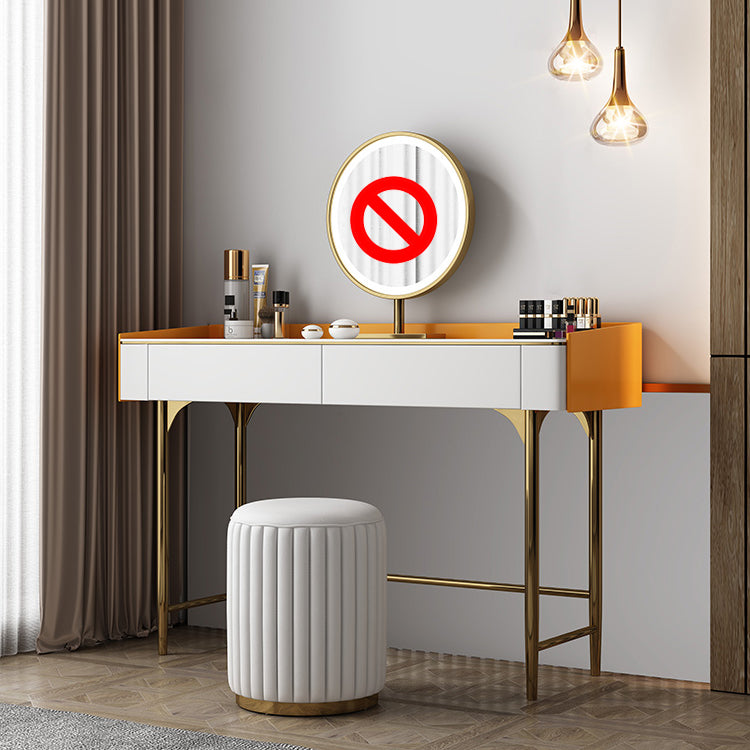 Stone Top Vanity Table Set Metal Vanity Make Up Table/Stool Set