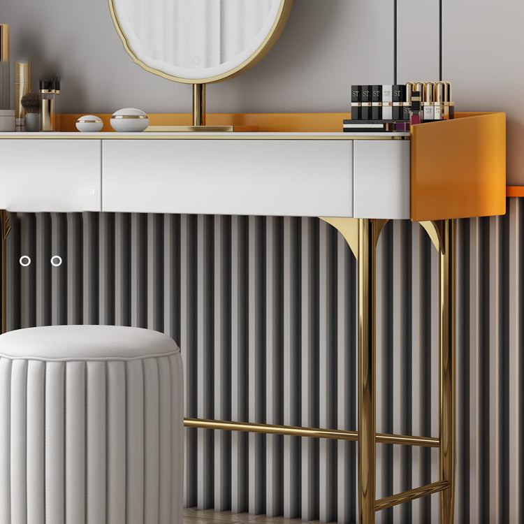 Stone Top Vanity Table Set Metal Vanity Make Up Table/Stool Set