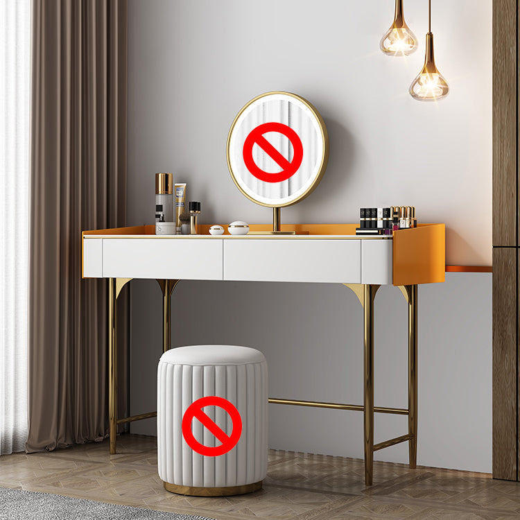 Stone Top Vanity Table Set Metal Vanity Make Up Table/Stool Set