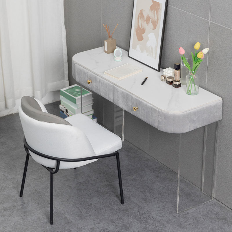 Stone Top Make-up Vanity Table Modern Style Vanity Desk with Drawers