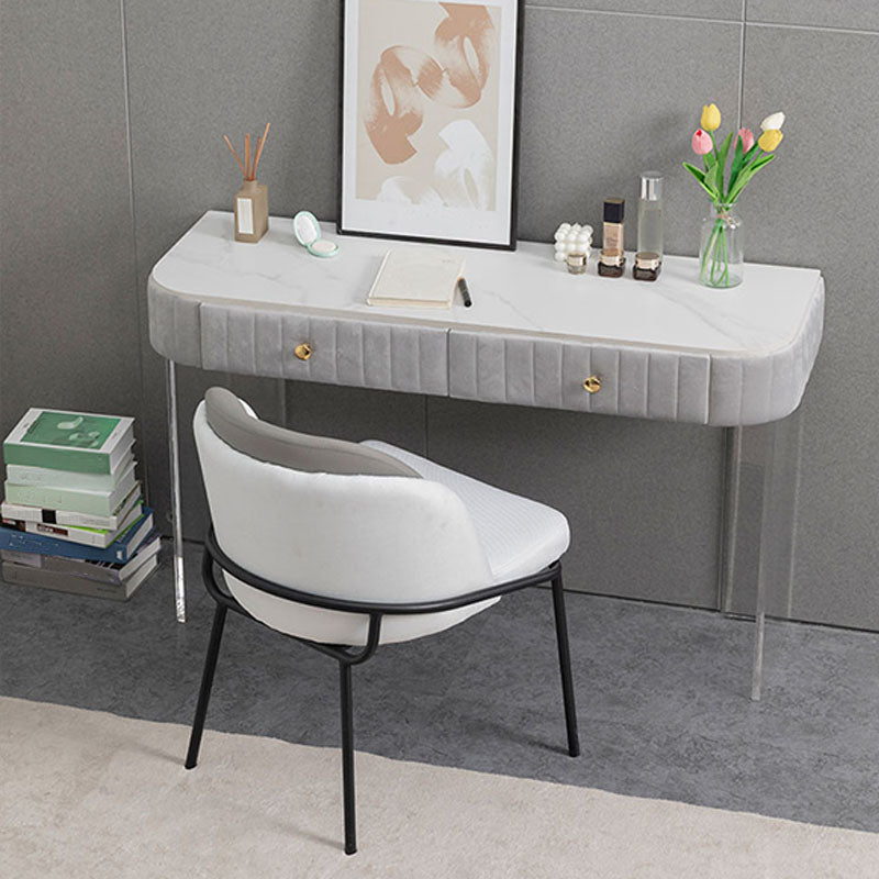 Stone Top Make-up Vanity Table Modern Style Vanity Desk with Drawers