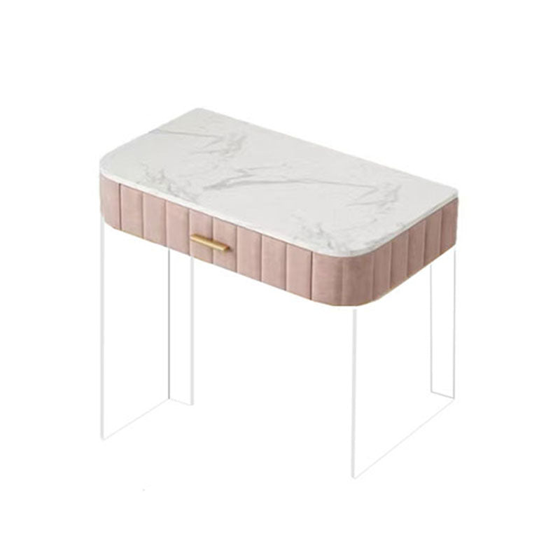 Stone Top Make-up Vanity Table Modern Style Vanity Desk with Drawers
