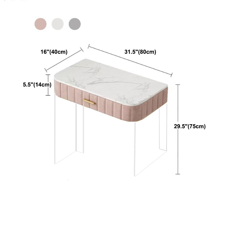 Stone Top Make-up Vanity Table Modern Style Vanity Desk with Drawers