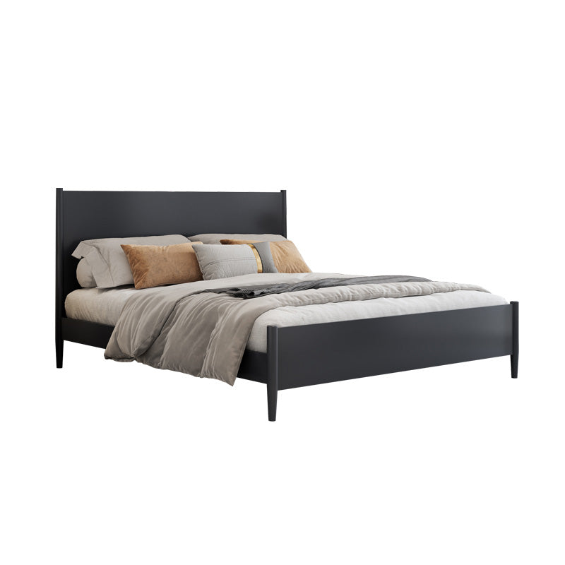 Scandinavian Wooden Panel Standard Bed with Rectangular Headboard