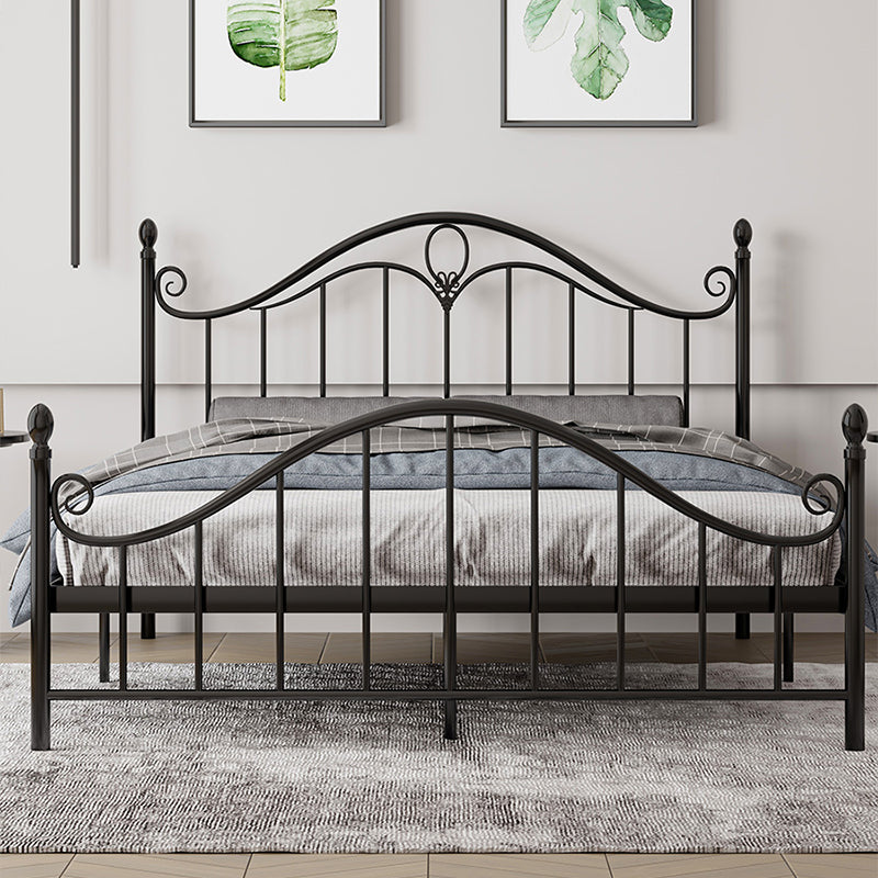 Industrial Metal Arched Standard Bed, Open-Frame Headboard Bed