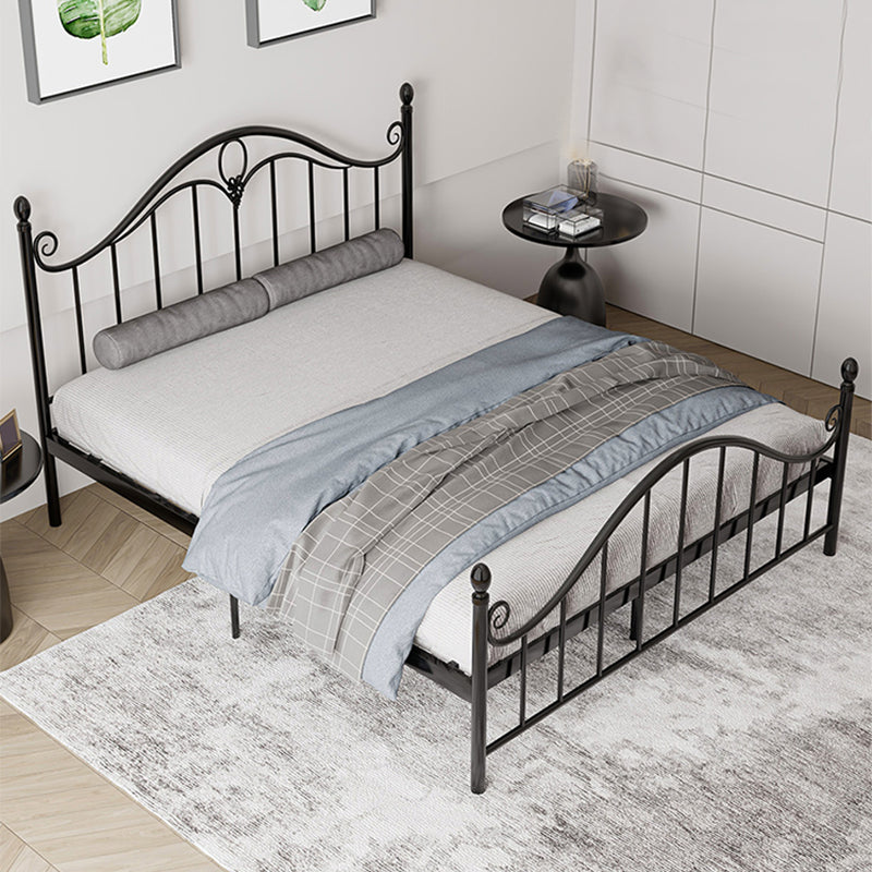 Industrial Metal Arched Standard Bed, Open-Frame Headboard Bed