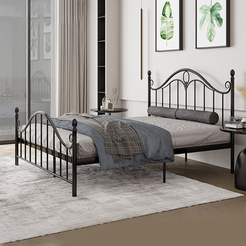 Industrial Metal Arched Standard Bed, Open-Frame Headboard Bed