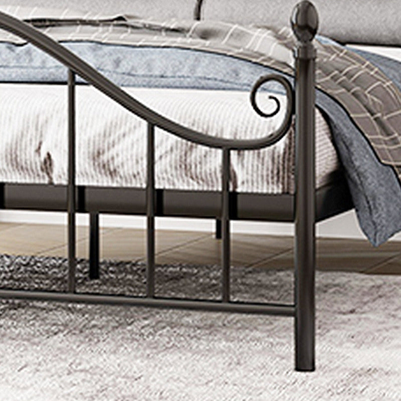 Industrial Metal Arched Standard Bed, Open-Frame Headboard Bed