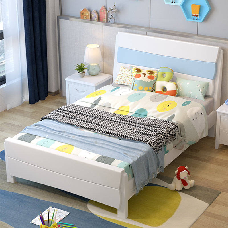 Contemporary Wood Panel Standard Bed, Rectangular Headboard Bed