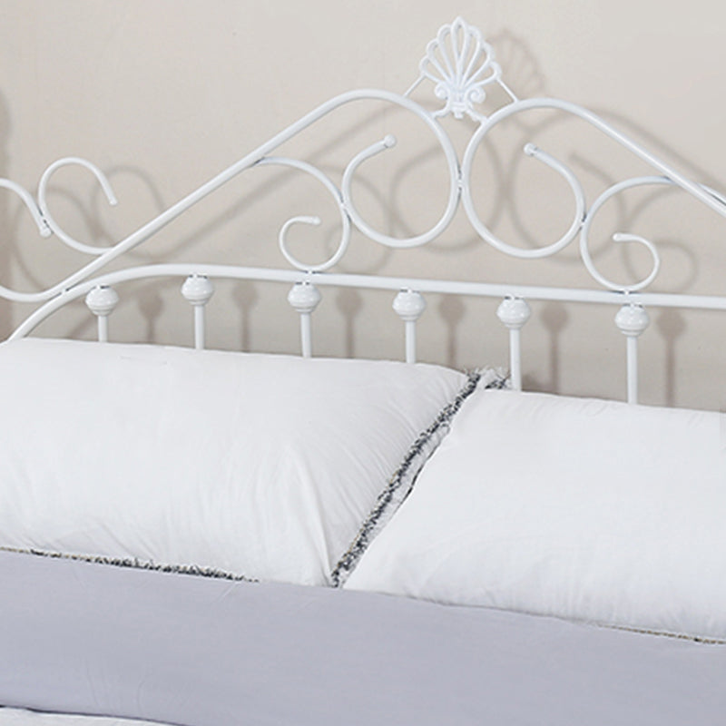 Industrial Metal Standard Bed, Open-Frame Arched Headboard Bed