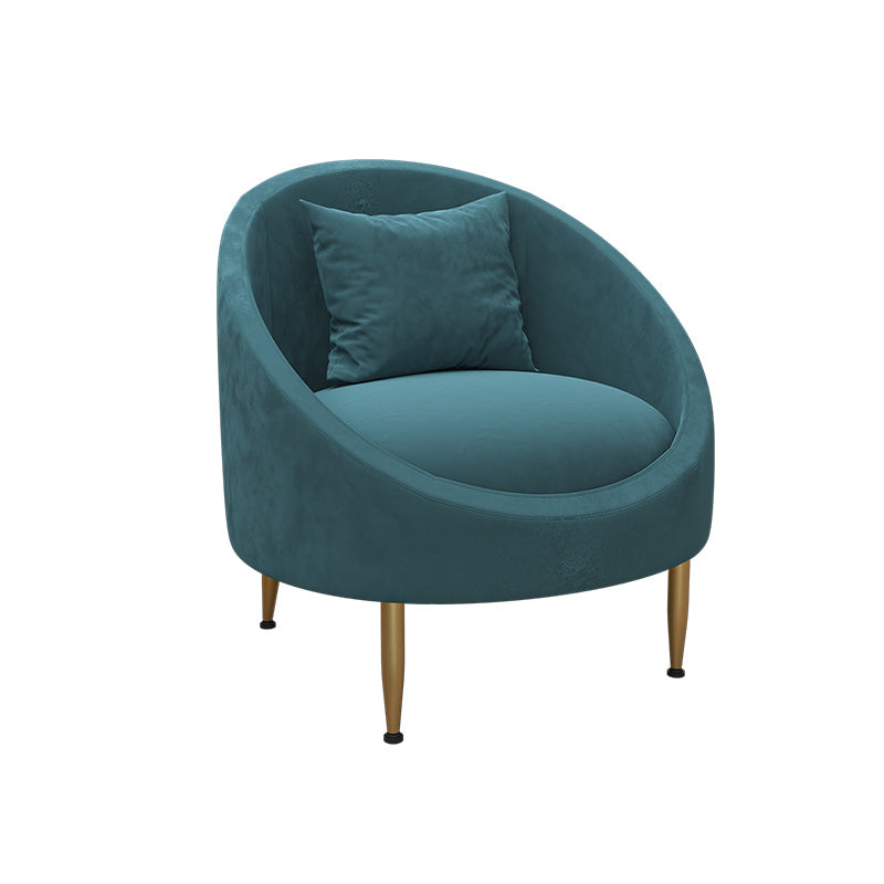 Velvet Slopped Arm Sofa Contemporary with Sewn Pillow Back for Apartment
