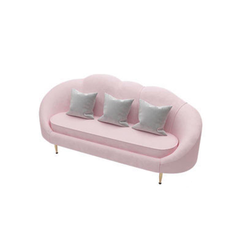 Contemporary Velvet Sofa with Slopped Arm and Tight Back for Apartment