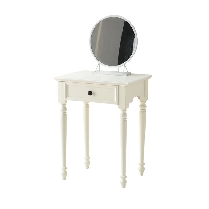 White Solid Wood Vanity Dressing Table Set Bedroom Make-up Vanity Table - 30.7" H