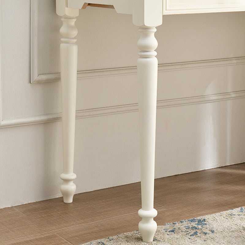 White Solid Wood Vanity Dressing Table Set Bedroom Make-up Vanity Table - 30.7" H