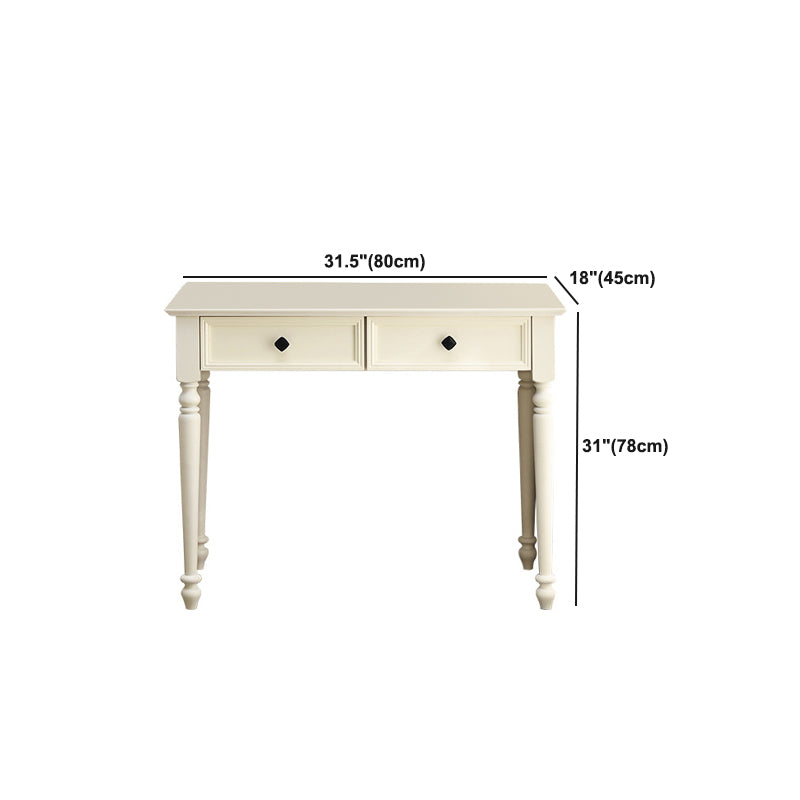 White Solid Wood Vanity Dressing Table Set Bedroom Make-up Vanity Table - 30.7" H