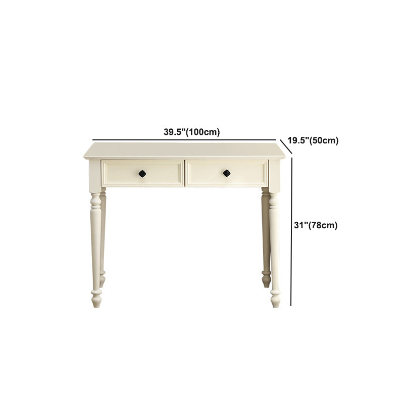 White Solid Wood Vanity Dressing Table Set Bedroom Make-up Vanity Table - 30.7" H