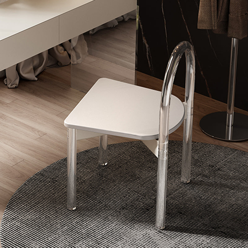 Contemporary 2 Drawers Vanity Table with Mirror & Stool Clear Acrylic Vanity Table Set