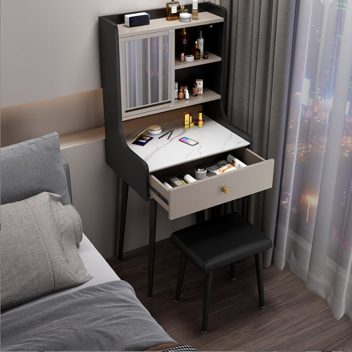 1-Drawer Stone Top Vanity Set Contemporary 35.15" H Makeup Dressing Table
