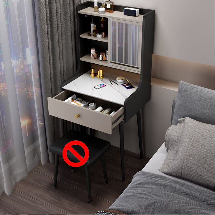 1-Drawer Stone Top Vanity Set Contemporary 35.15" H Makeup Dressing Table