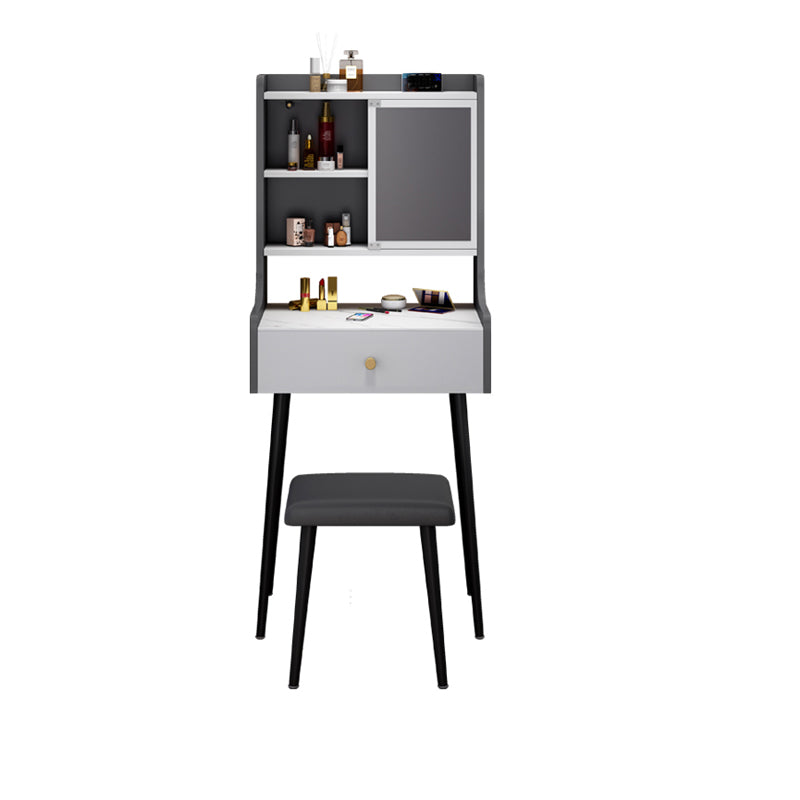 1-Drawer Stone Top Vanity Set Contemporary 35.15" H Makeup Dressing Table