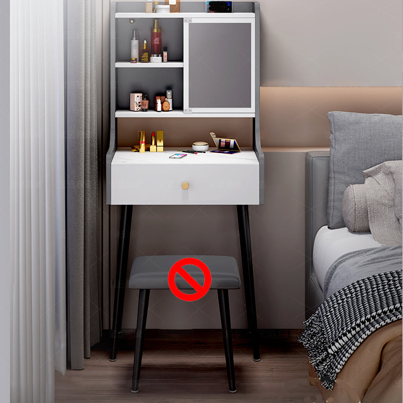 1-Drawer Stone Top Vanity Set Contemporary 35.15" H Makeup Dressing Table