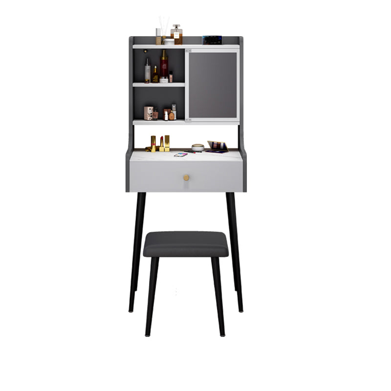 1-Drawer Stone Top Vanity Set Contemporary 35.15" H Makeup Dressing Table