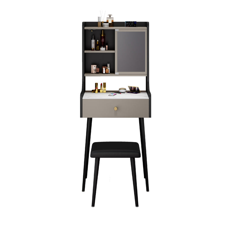 1-Drawer Stone Top Vanity Set Contemporary 35.15" H Makeup Dressing Table