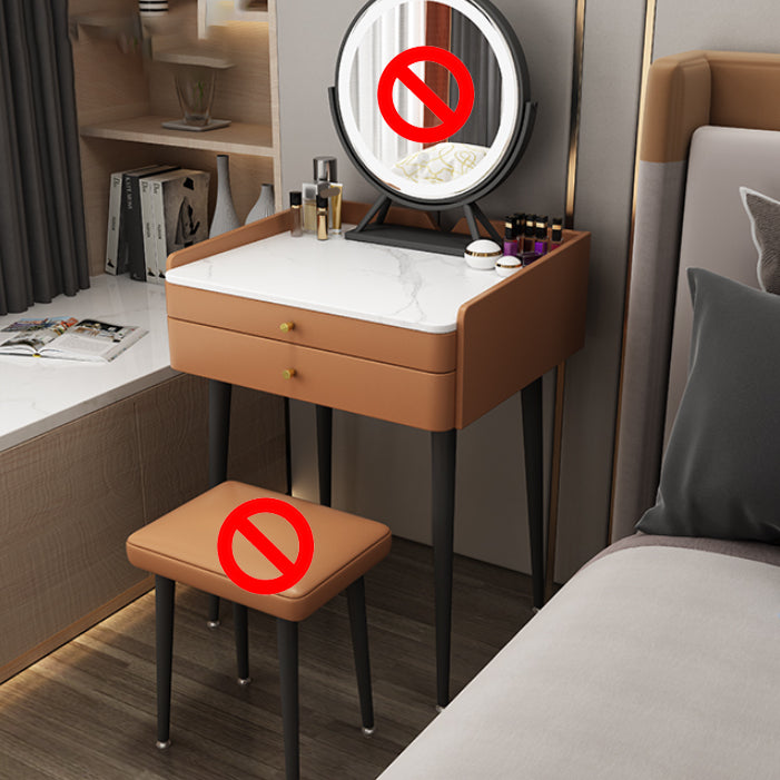 Contemporary Stone Dressing Table 31.1-In High Makeup Vanity Table with Stool