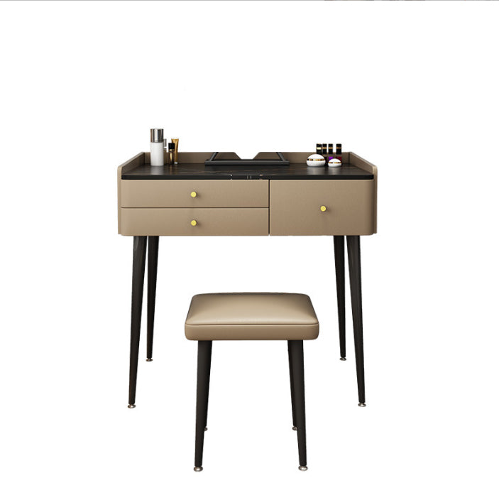 Contemporary Stone Dressing Table 31.1-In High Makeup Vanity Table with Stool
